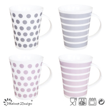 12oz New Bone China Becher mit DOT und Streifen Design